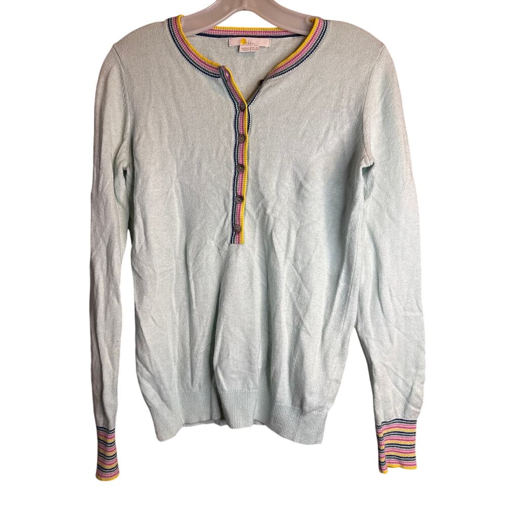 Boden Women's Sweater with Rainbow Details, Size 2, Wool and Kashmir